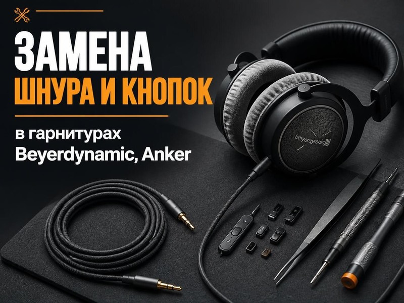 Замена шнура и кнопок в гарнитурах Beyerdynamic, Anker