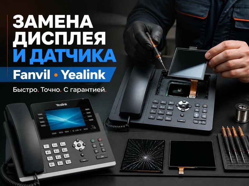 Замена дисплея и датчика в телефонах Fanvil, Yealink