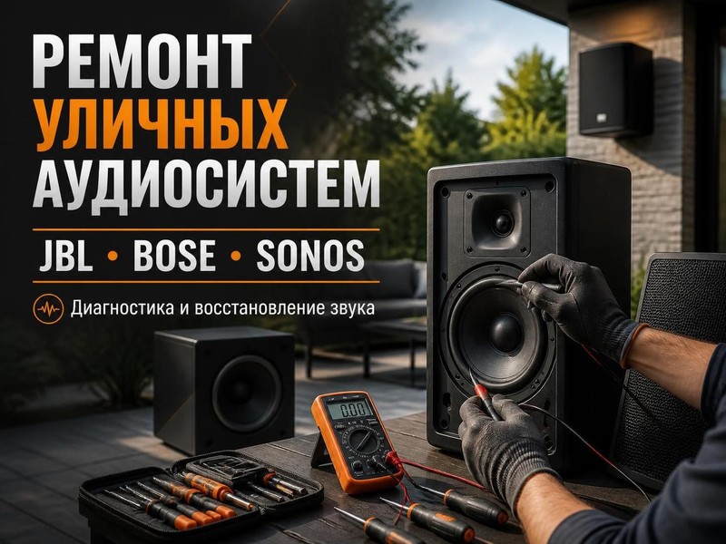 Ремонт уличных аудиосистем JBL, Bose, Sonos