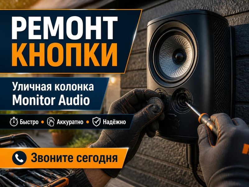 Ремонт кнопки на уличной колонке Monitor Audio