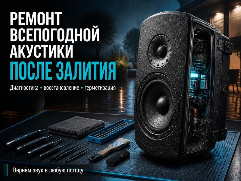 Ремонт всепогодной акустики после залития