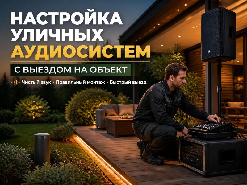 Настройка уличных аудиосистем с выездом