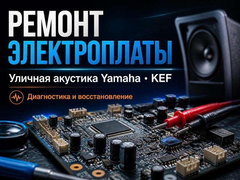 Ремонт электроплаты уличной акустики Yamaha, KEF