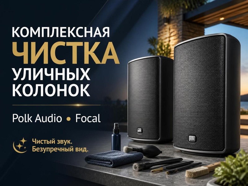 Комплексная чистка уличных колонок Polk Audio, Focal