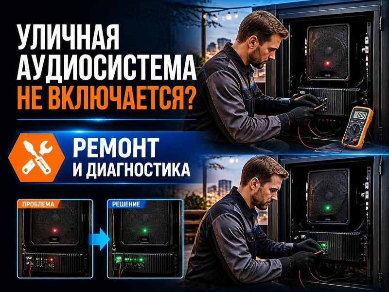 Уличная аудиосистема не включается: ремонт