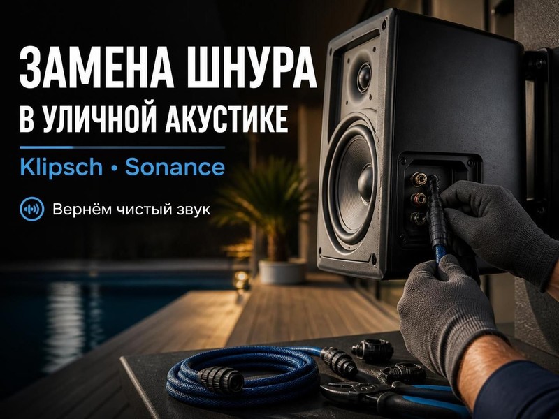 Замена шнура в уличной акустике Klipsch, Sonance
