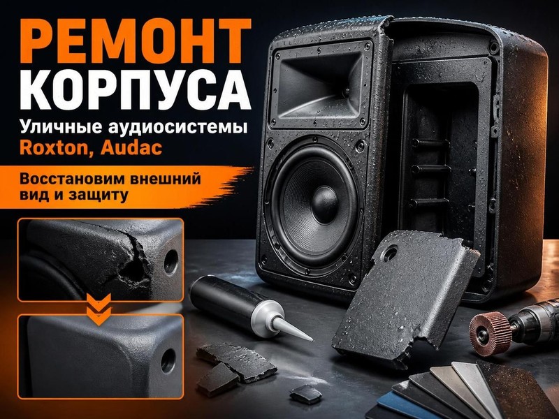 Ремонт корпуса уличных аудиосистем Roxton, Audac