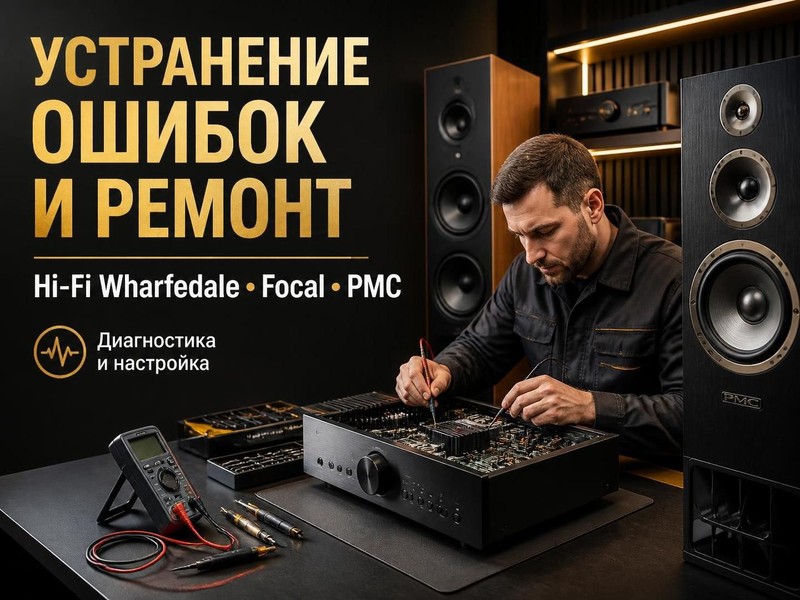 Устранение ошибок и ремонт Hi-Fi Wharfedale, Focal, PMC