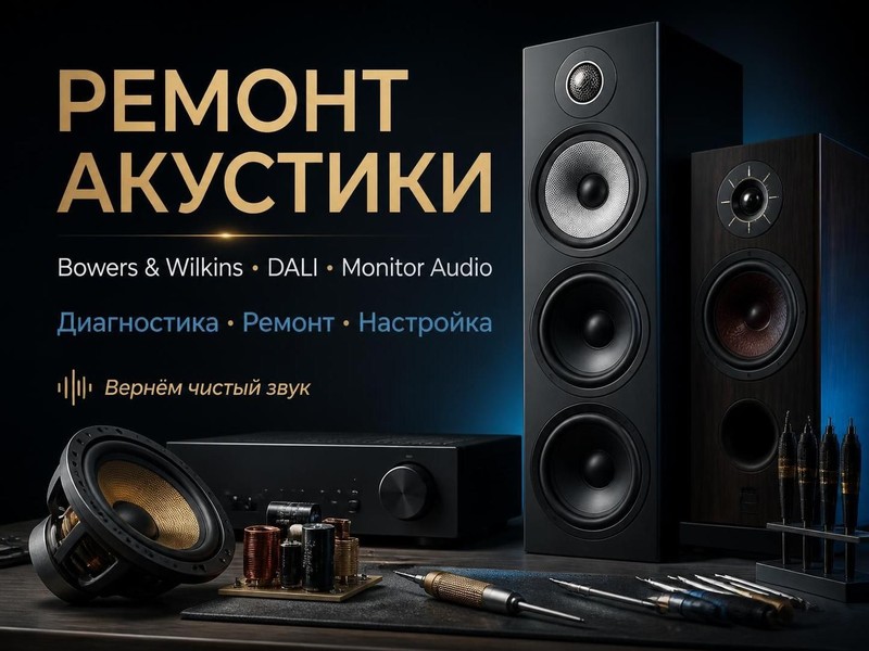 Ремонт акустики Bowers & Wilkins, DALI, Monitor Audio