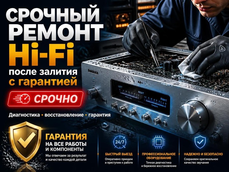 Срочный ремонт Hi-Fi после залития с гарантией