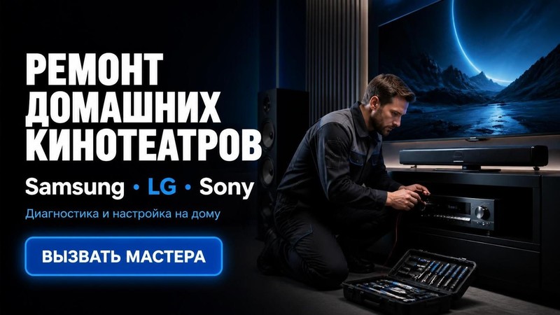 Ремонт домашних кинотеатров Samsung, LG, Sony