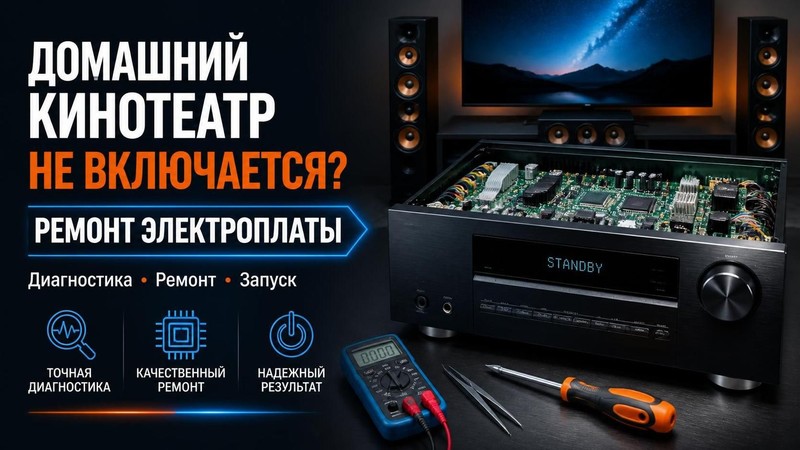 Домашний кинотеатр не включается: ремонт электроплаты