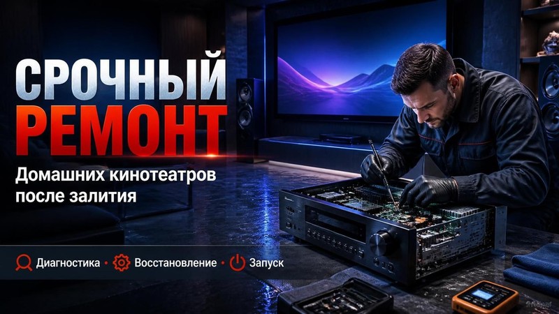 Срочный ремонт домашних кинотеатров после залития