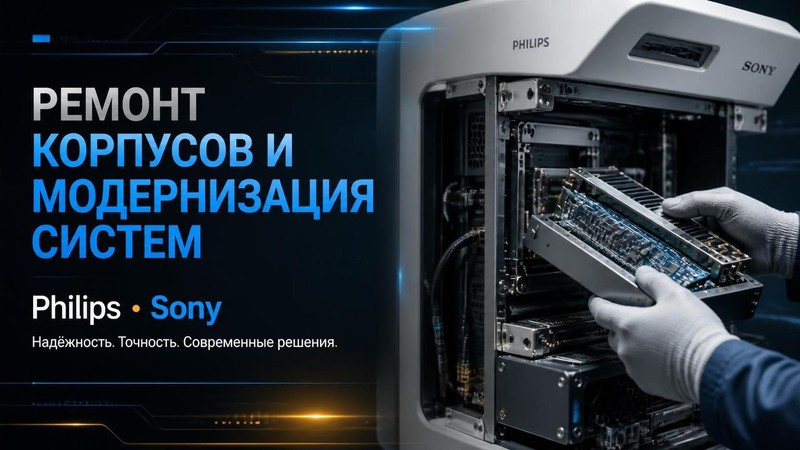 Ремонт корпусов и модернизация систем Philips, Sony
