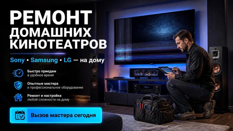 Ремонт домашних кинотеатров Sony, Samsung, LG на дому