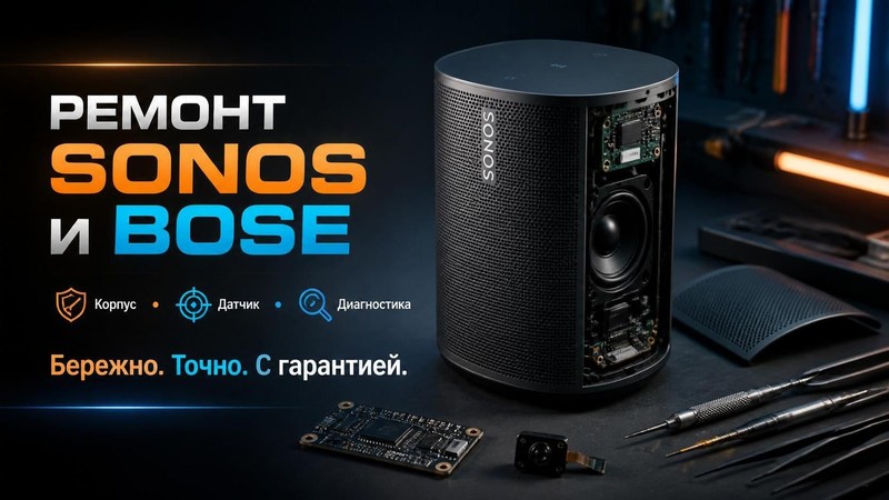 Ремонт корпуса и замена датчика в аудиосистеме Sonos, Bose