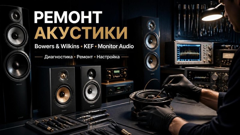 Ремонт акустики Bowers & Wilkins, KEF, Monitor Audio