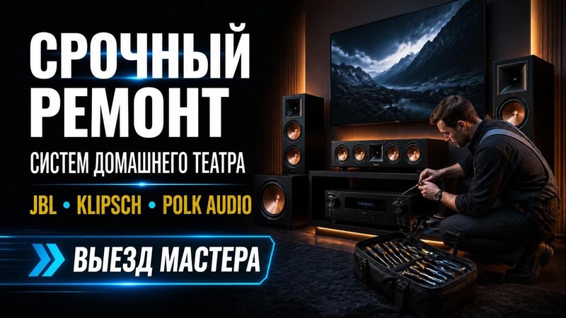 Срочный ремонт систем домашнего театра JBL, Klipsch, Polk Audio