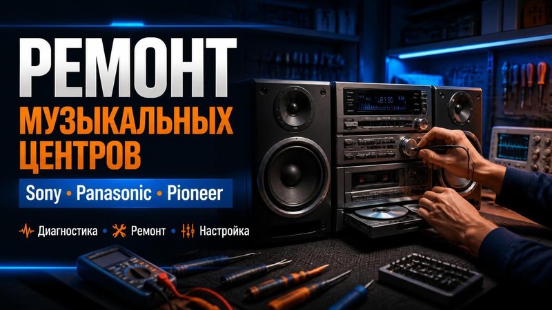 Ремонт музыкальных центров Sony, Panasonic, Pioneer