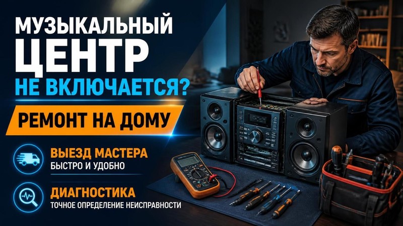 Музыкальный центр не включается: ремонт на дому