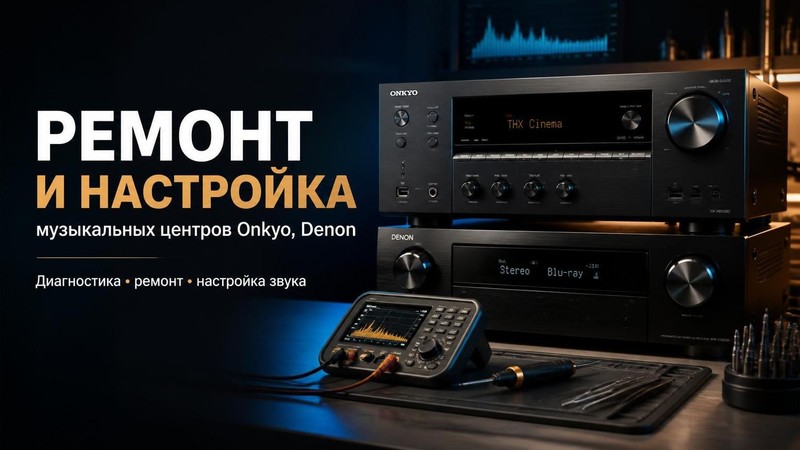 Ремонт и настройка музыкальных центров Onkyo, Denon