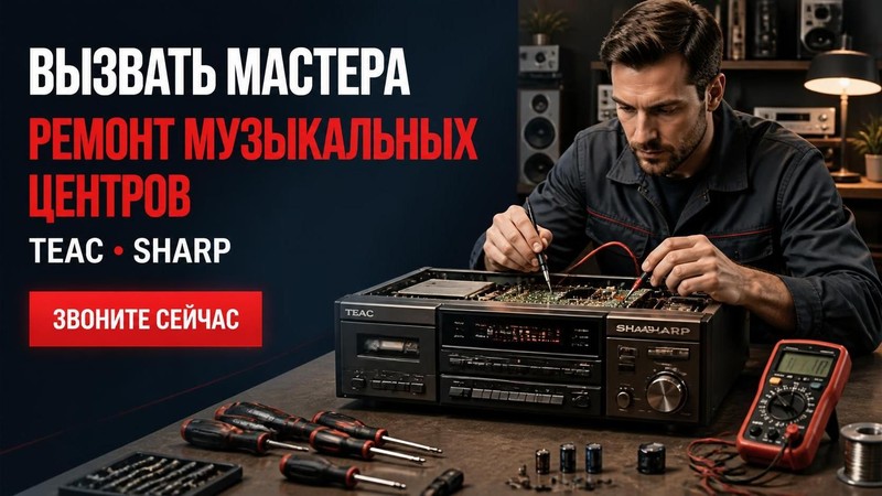 Вызвать мастера по ремонту музыкальных центров TEAC, Sharp