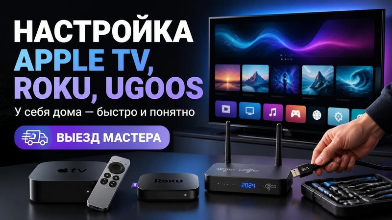 Настройка Apple TV, Roku, Ugoos на дому