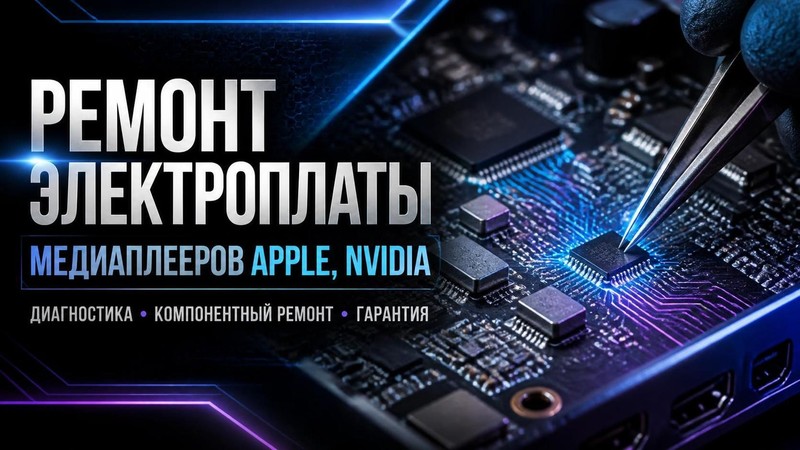 Ремонт электроплаты медиаплееров Apple, NVIDIA