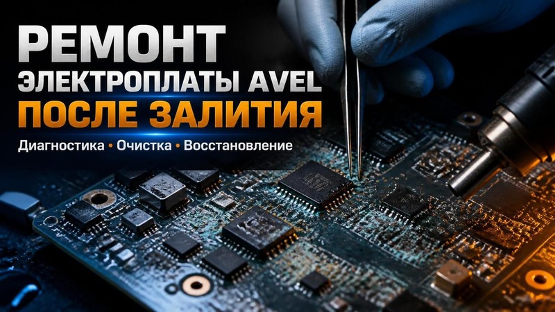 Ремонт электроплаты медиакомплекса AVEL после залития