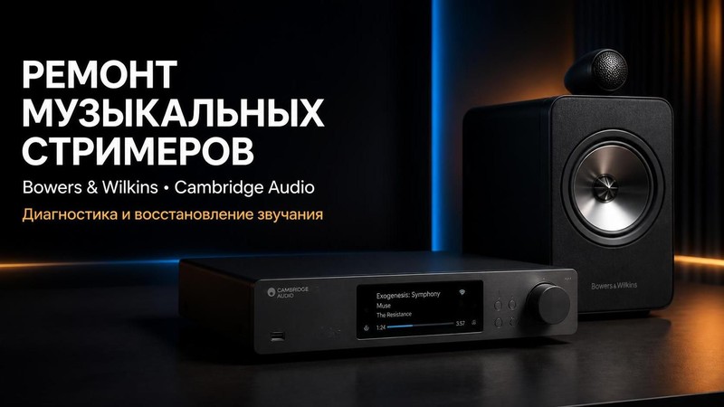 Ремонт музыкальных стримеров Bowers & Wilkins, Cambridge Audio