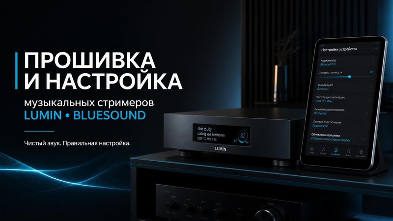 Прошивка и настройка музыкальных стримеров LUMIN, Bluesound