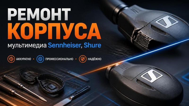 Ремонт корпуса мультимедиа Sennheiser, Shure