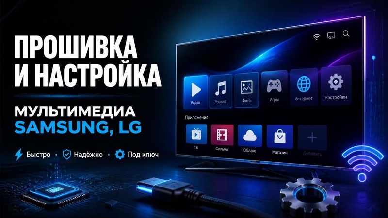 Прошивка и настройка мультимедиа Samsung, LG