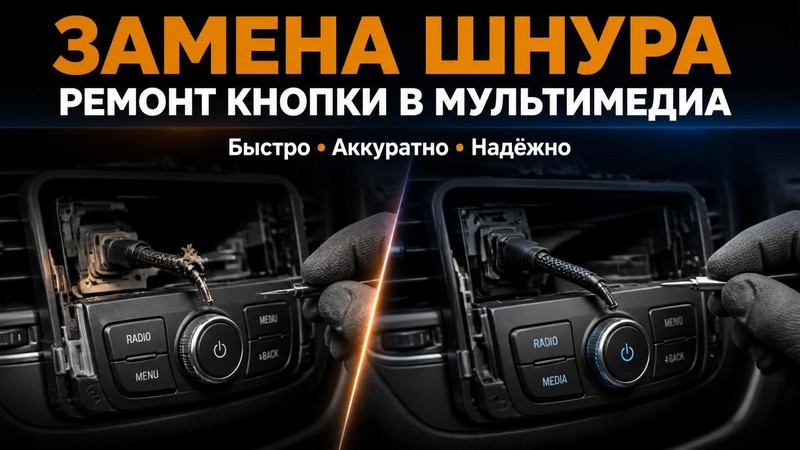 Замена шнура и ремонт кнопки в мультимедиа