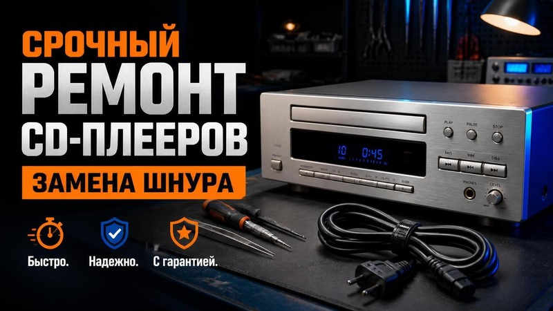 Срочный ремонт CD плееров с заменой шнура