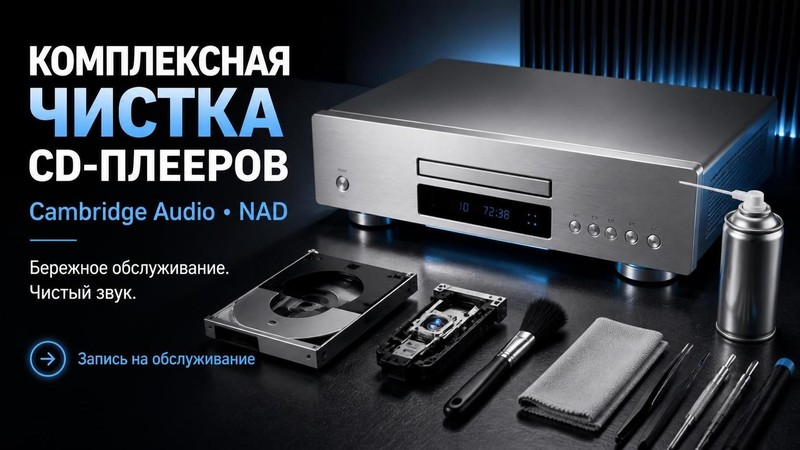 Комплексная чистка CD плееров Cambridge Audio, NAD