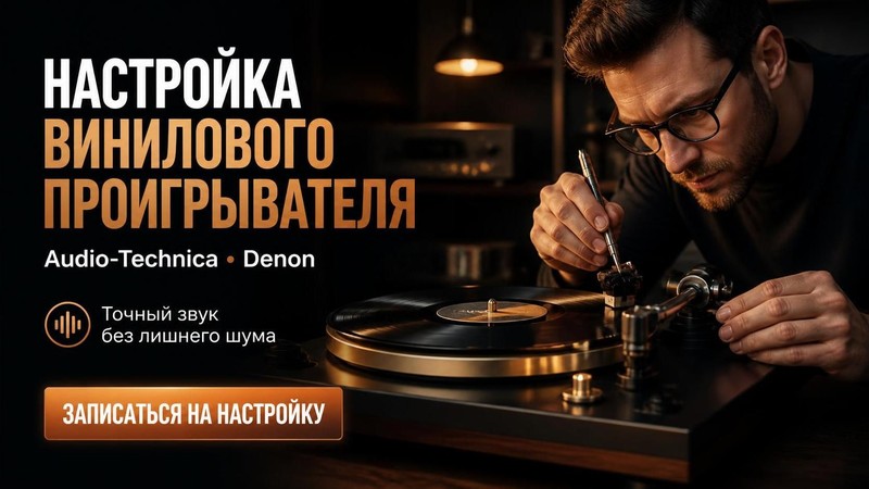 Настройка винилового проигрывателя Audio-Technica, Denon