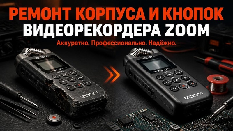 Ремонт корпуса и кнопок видеорекордера Zoom