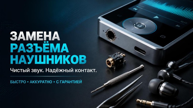Замена разъёма наушников в аудиоплеере
