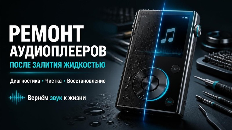 Ремонт аудиоплееров после залития жидкостью