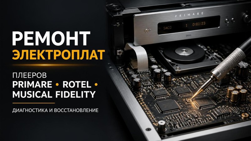 Ремонт электроплаты плееров Primare, ROTEl, Musical Fidelity