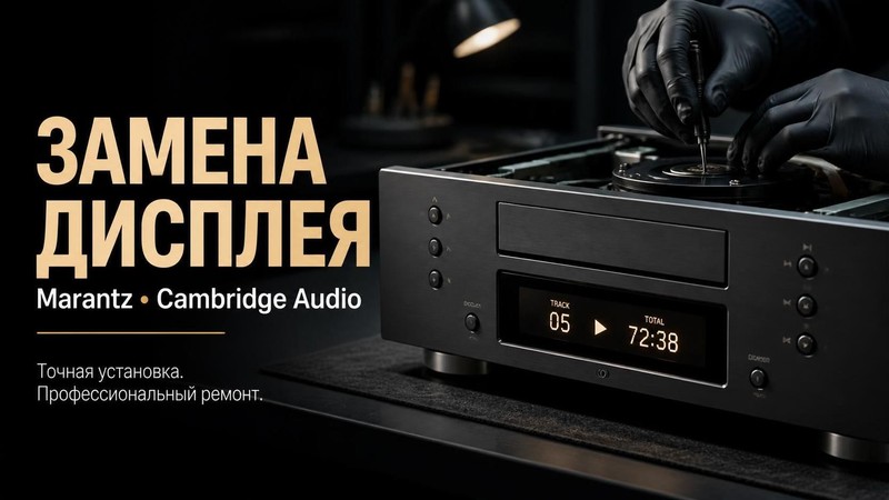 Замена дисплея в CD транспорте Marantz, Cambridge Audio