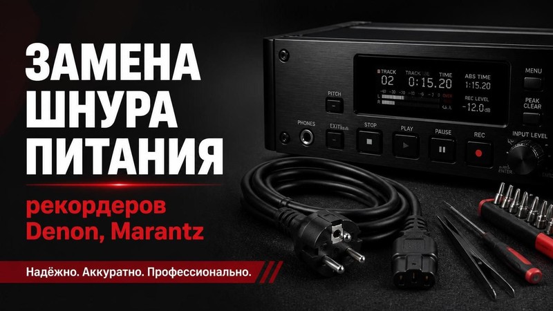 Замена шнура питания рекордеров Denon, Marantz