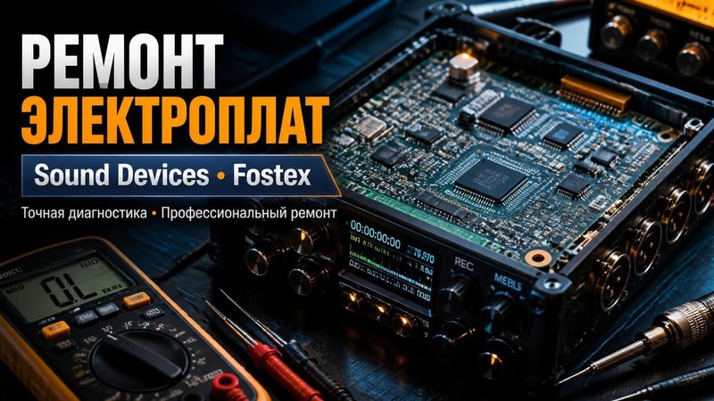 Ремонт электроплаты рекордеров Sound Devices, Fostex
