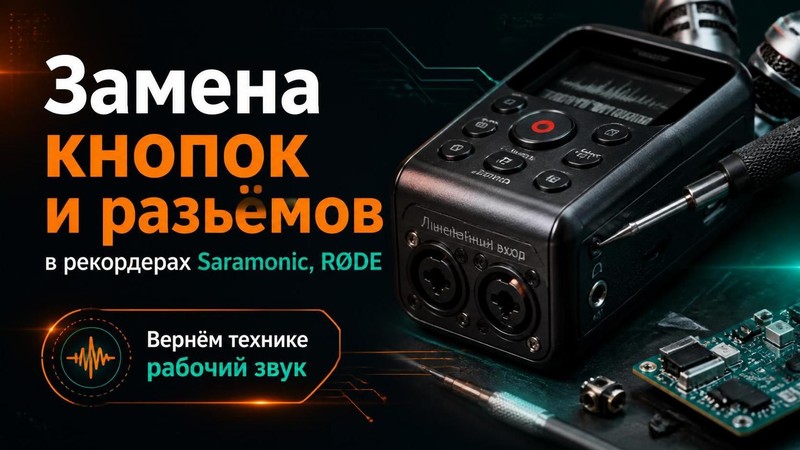Замена кнопок и разъемов в рекордерах Saramonic, Rode