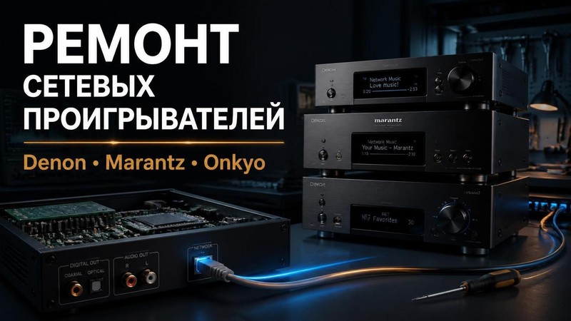 Ремонт сетевых проигрывателей Denon, Marantz, Onkyo