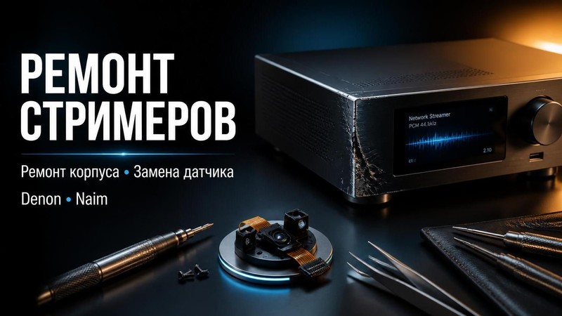 Ремонт корпуса и замена датчика в стримерах Denon, Naim