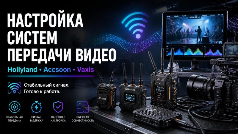 Настройка систем передачи видео Hollyland, Accsoon, Vaxis