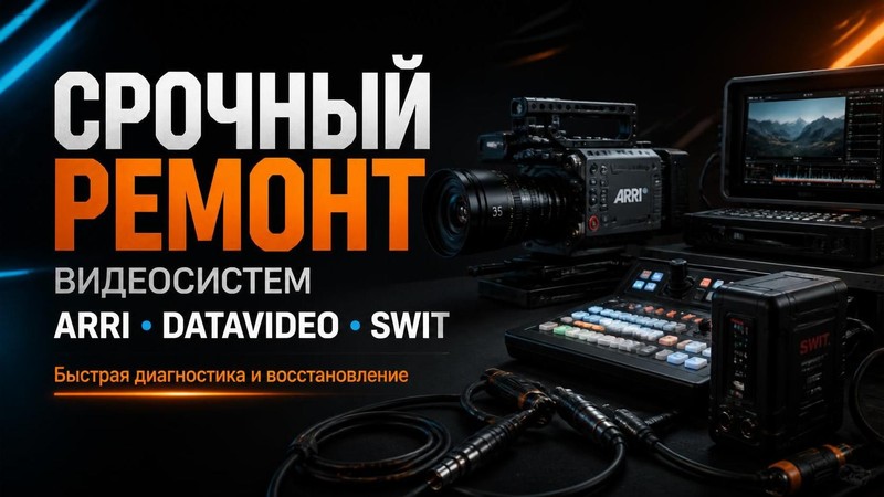 Срочный ремонт видеосистем ARRI, Datavideo, SWIT