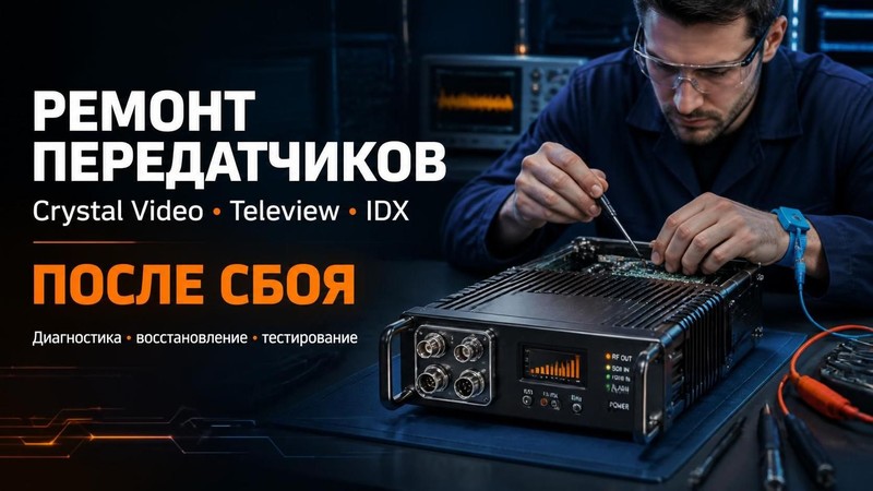 Ремонт передатчиков Crystal Video, Teleview, IDX после сбоя